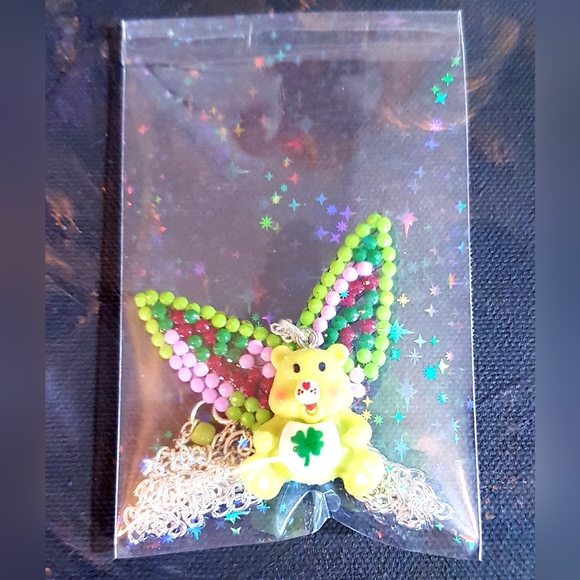 The Lucky Ones Green Bear Necklace Fairy Beary Collection Beaded Handmade (L) - Picture 11 of 15